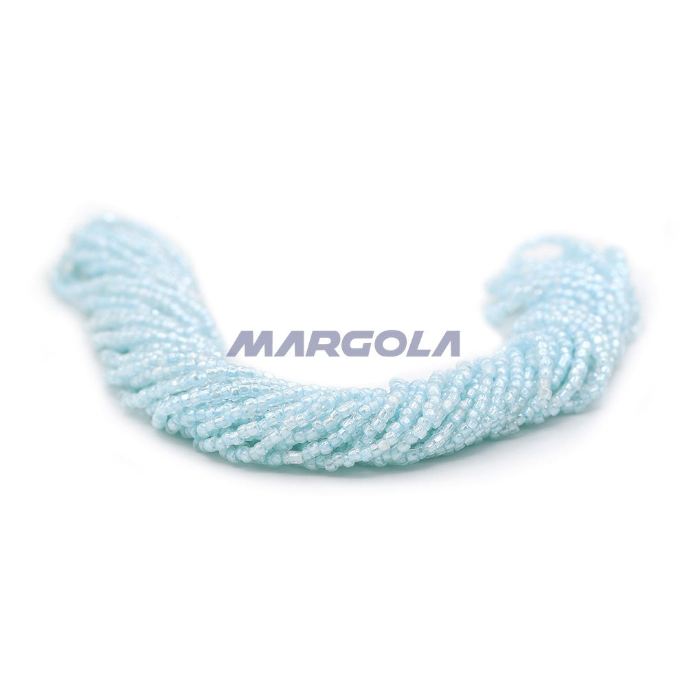 3 Cut 9/0 Crystal Luster Light Blue Lined Preciosa Ornela Beads