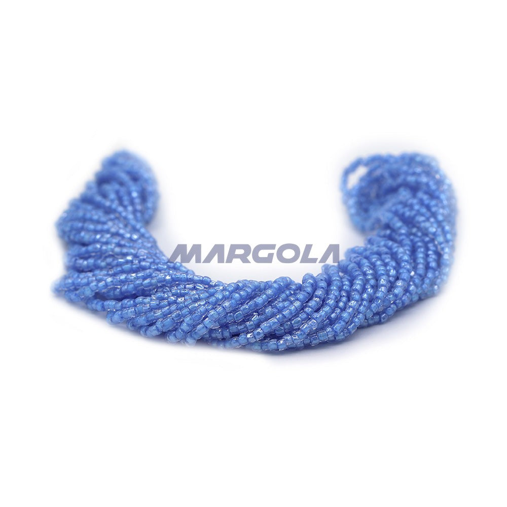 3 Cut 9/0 Crystal Luster Sea Blue Lined Preciosa Ornela Beads