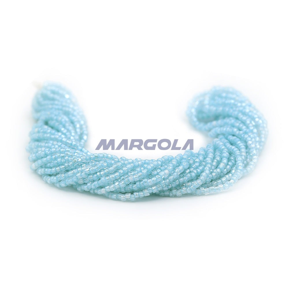3 Cut 9/0 Crystal Luster Light Aqua Lined Preciosa Ornela Beads