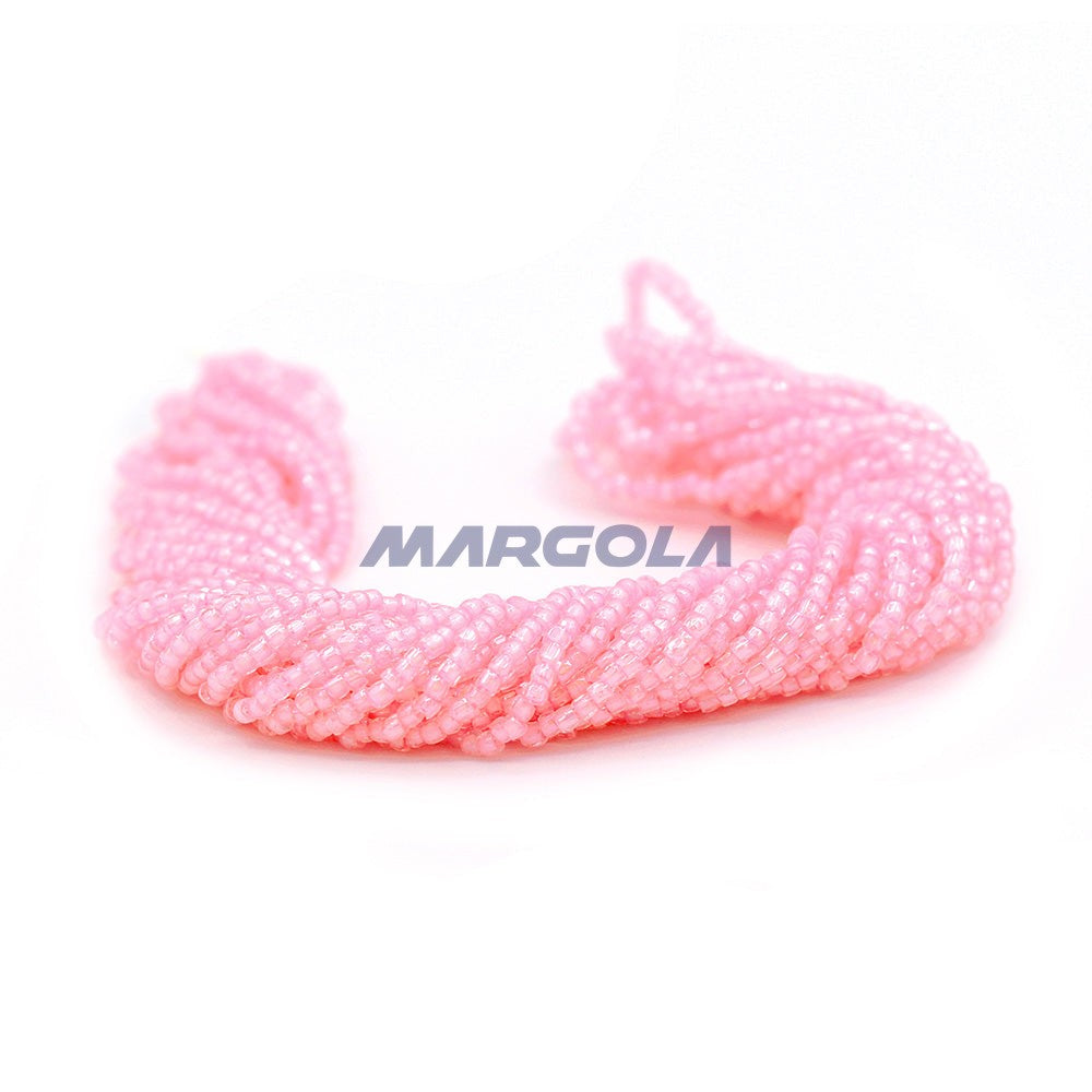 3 Cut 9/0 Crystal Luster Light Pink Lined Preciosa Ornela Beads