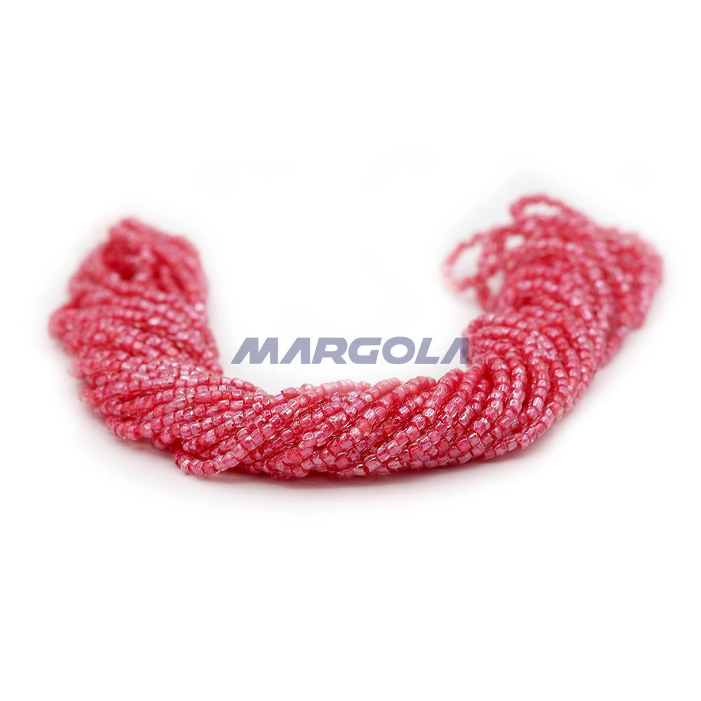 3 Cut 9/0 Crystal Luster Peach Lined Preciosa Ornela Beads