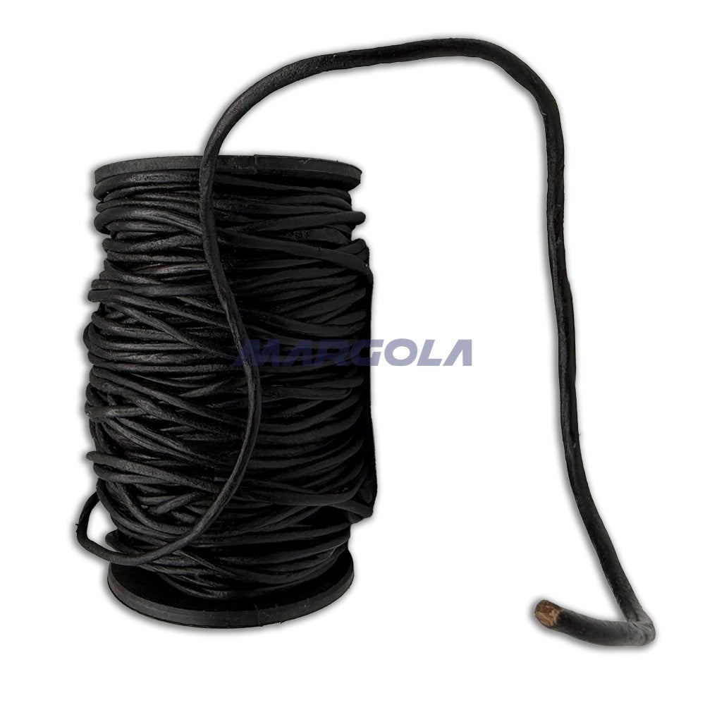 Round Leather Cord - Black 3.0mm