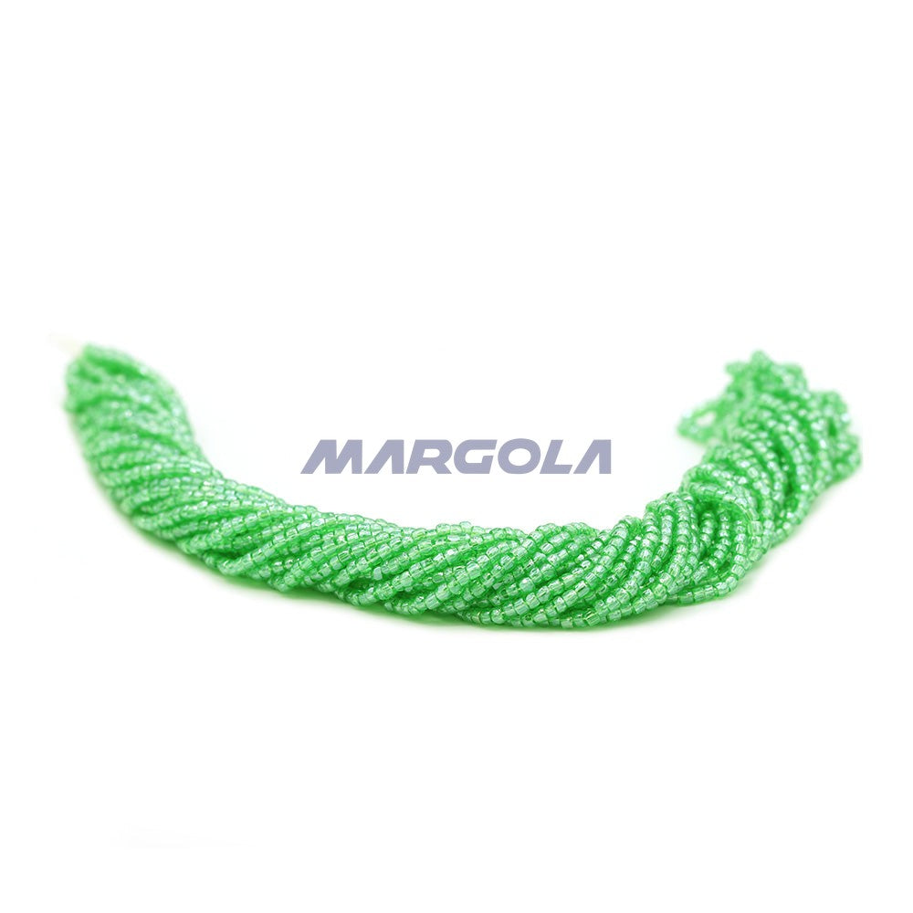 3 Cut 9/0 Green Transparent Luster Preciosa Ornela Beads