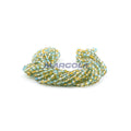 Faceted Czech Glass Fire Polished Multi Color Beads (Crystal, Aqua & Amber)