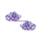 Faceted Czech Glass Fire Polished Multi Color Beads (Crystal, Light Amethyst & Grape)