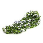 Faceted Czech Glass Fire Polished Beads - Olivine With Half Silver Coating