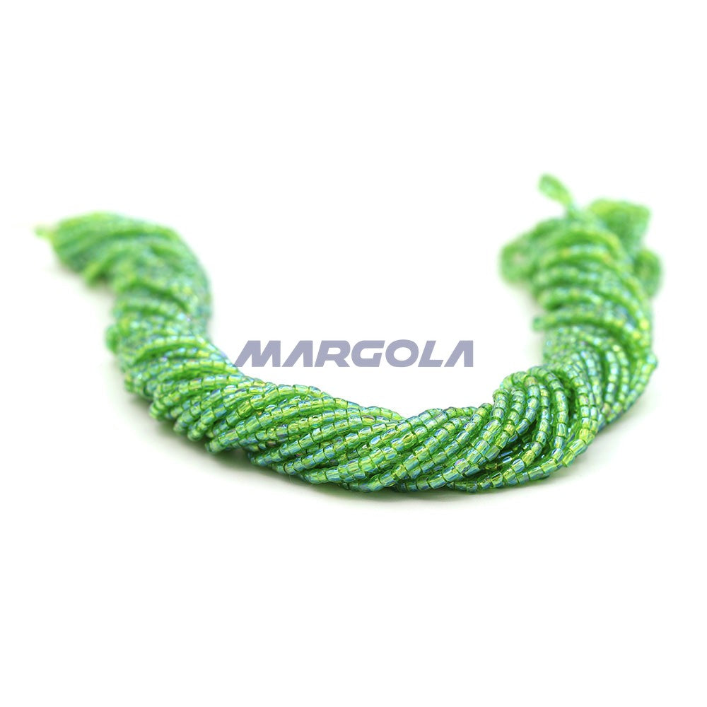 3 Cut 9/0 Peridot Transparent Iris Preciosa Ornela Beads