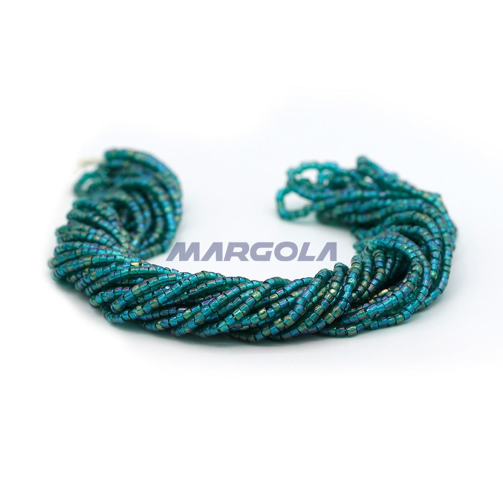 3 Cut 9/0 Green Zircon Transparent Iris Preciosa Ornela Beads