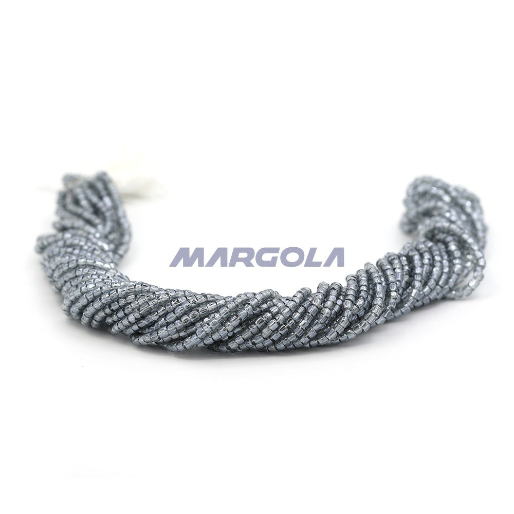3 Cut 9/0 Smoke Grey Transparent Luster Preciosa Ornela Beads