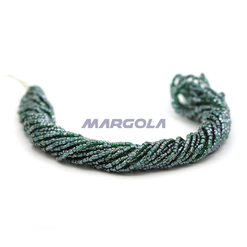 3 Cut 9/0 Forest Green Transparent Luster Preciosa Ornela Beads