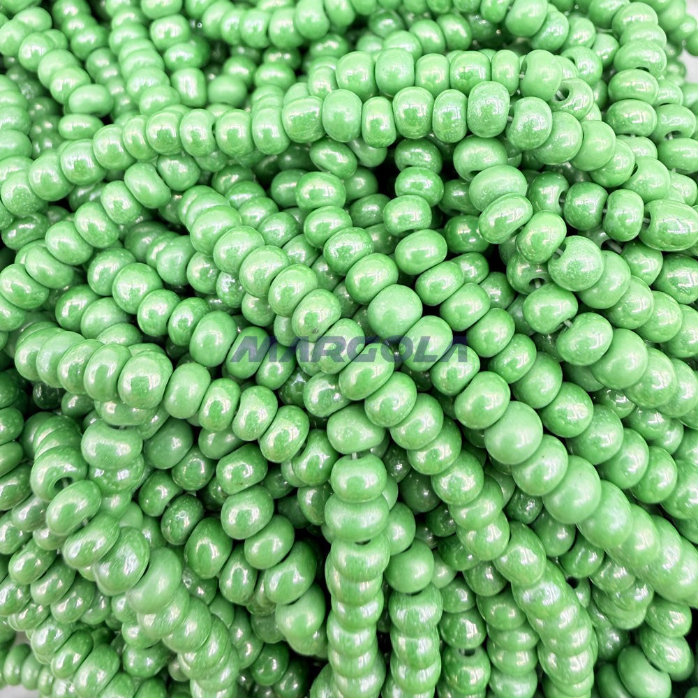 Seed 6/0 Light Green Opaque Luster Preciosa Ornela Beads