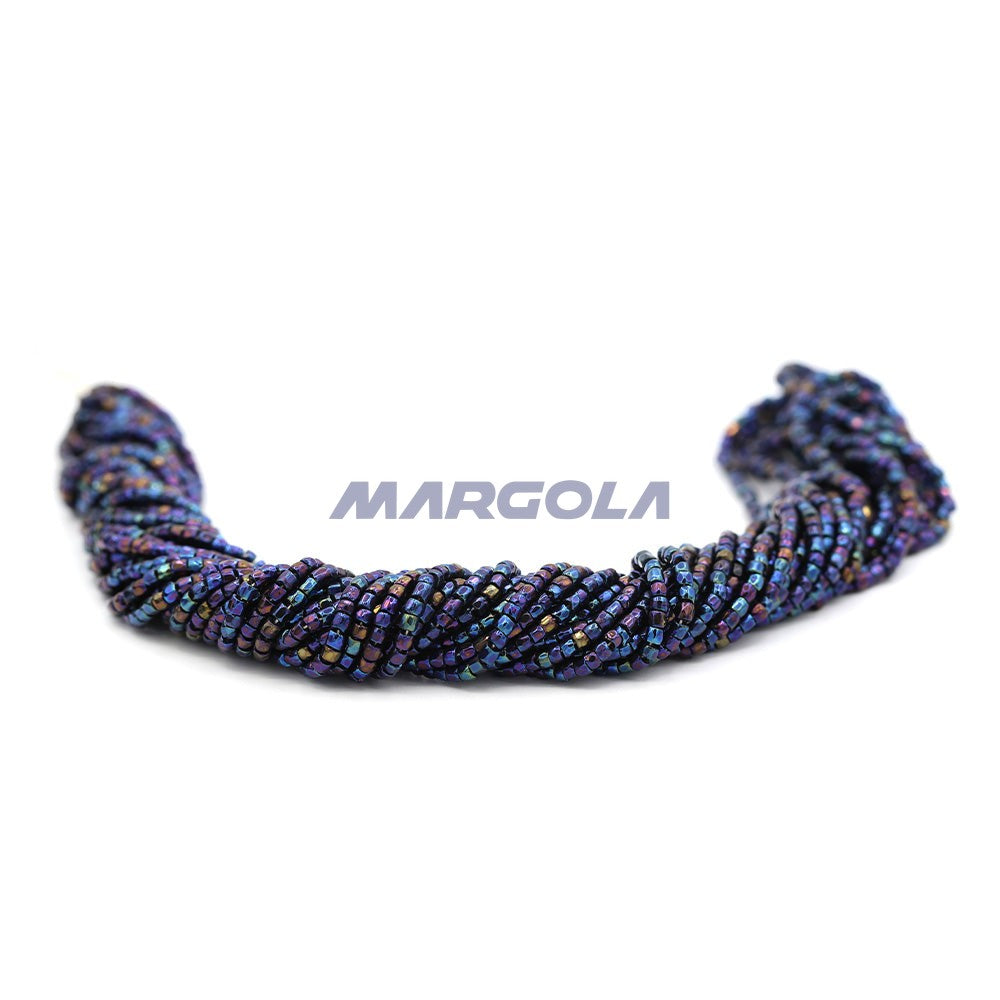3 Cut 9/0 Blue Metallic Iris Preciosa Ornela Beads