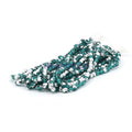 Faceted Czech Glass Fire Polished Beads - Blue Zircon With Half Silver Coating