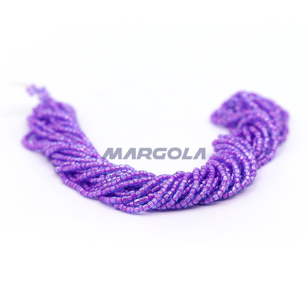 3 Cut 9/0 Light Sapphire Luster Violet Lined Preciosa Ornela Beads