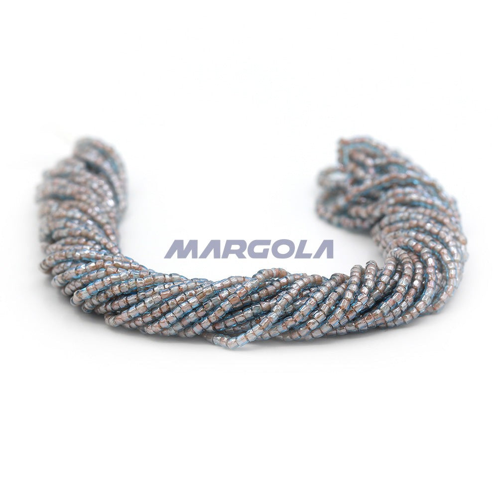 3 Cut 9/0 Aqua Luster Beige Lined Preciosa Ornela Beads