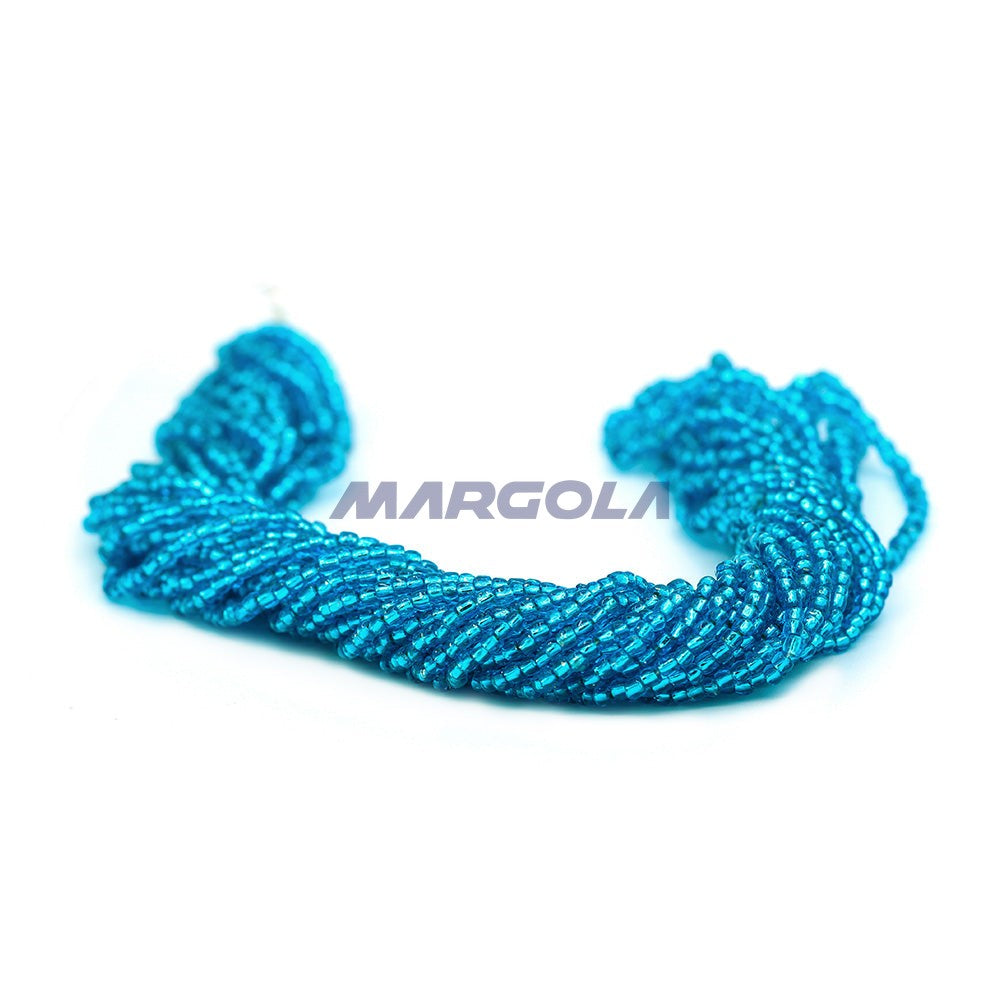 3 Cut 9/0 Aquamarine Transparent Silver Lined Preciosa Ornela Beads