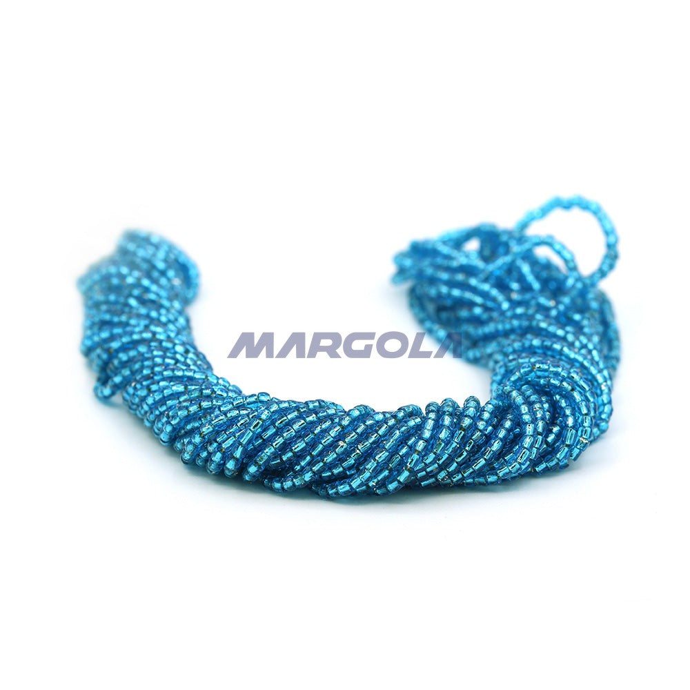 3 Cut 9/0 Dark Aqua Transparent Silver Lined Preciosa Ornela Beads
