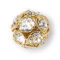 Czech Rhinestone Balls 6mm Crystal / Gold