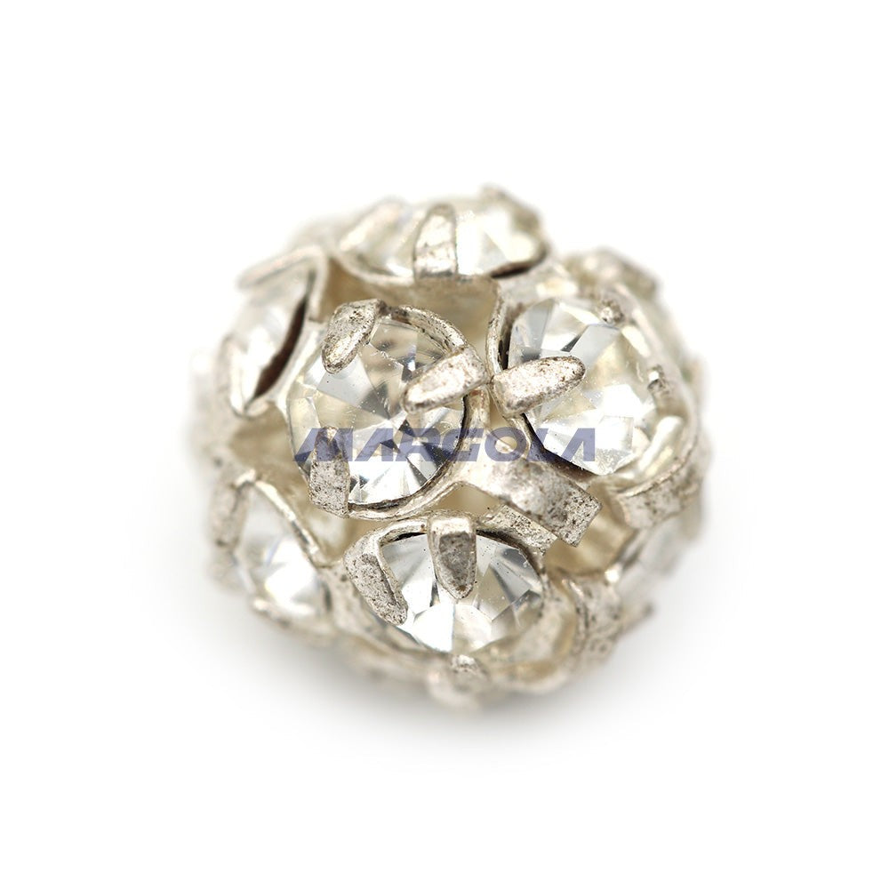 Czech Rhinestone Balls 8mm Crystal / Silver
