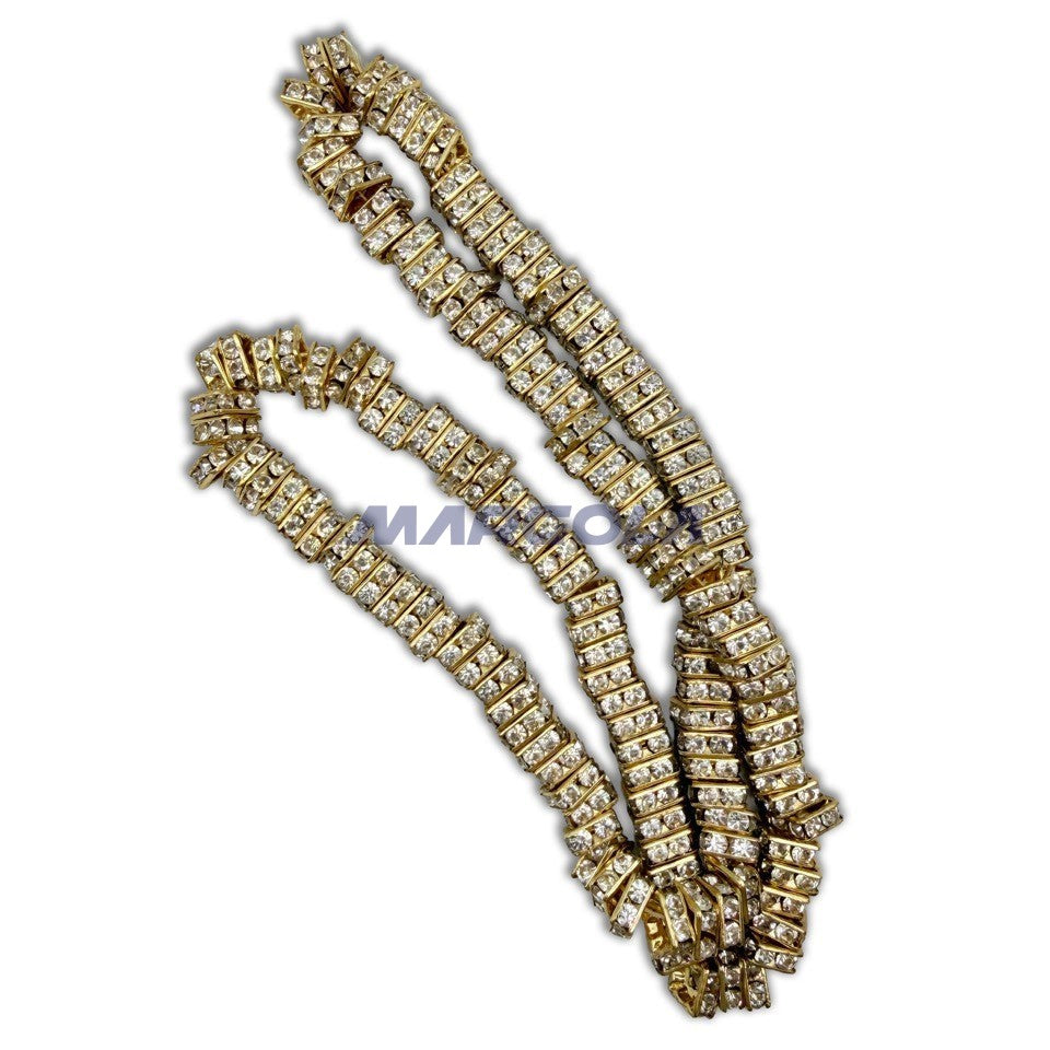 Czech Rhinestone Squaredelles - Crystal/Gold