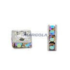 Czech Rhinestone Squaredelles - Crystal AB / Silver