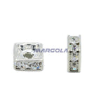 Czech Rhinestone Squaredelles - Crystal/Silver