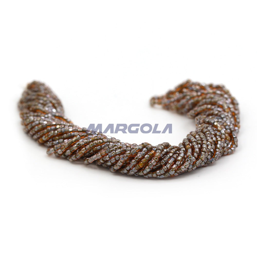 3 Cut 9/0 Tangerine Luster Olive Lined Preciosa Ornela Beads