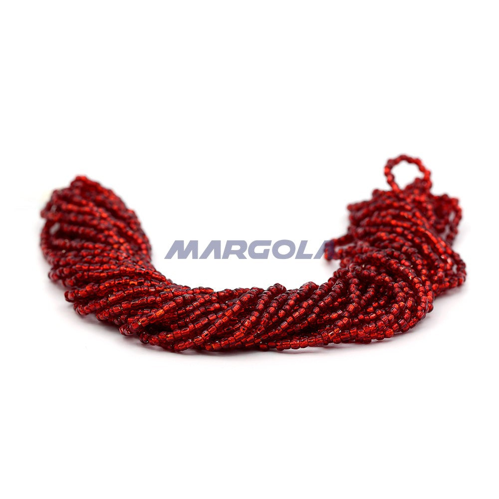 3 Cut 9/0 Garnet Transparent Silver Lined Preciosa Ornela Beads