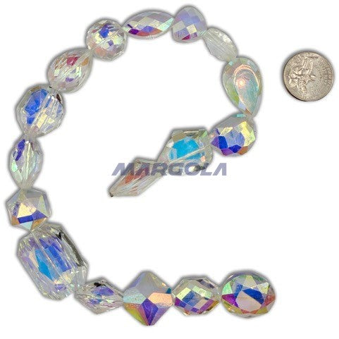 Chunky Mix Multi-Shape Beads - CRYSTAL AB