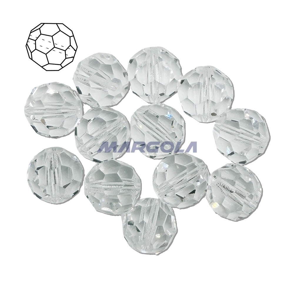 Vintage Preciosa Crystal 64 Faceted Round Beads - Crystal AB