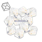Vintage Preciosa Crystal 16 Faceted Bicone Beads - Crystal AB