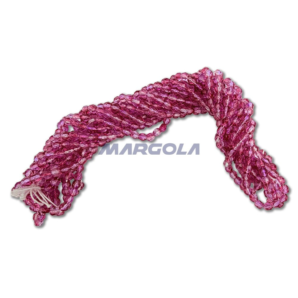 Faceted Czech Glass Fire Polished Multi Color Beads (Crystal, Pink & Fuchsia)