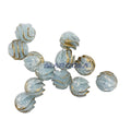 Vintage Western German Plexy Beads - LIGHT BLUE POWDERED WITH GOLD RUFFLE