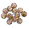 Vintage Western German Plexy Beads - PINK WITH GOLD RUFFLE