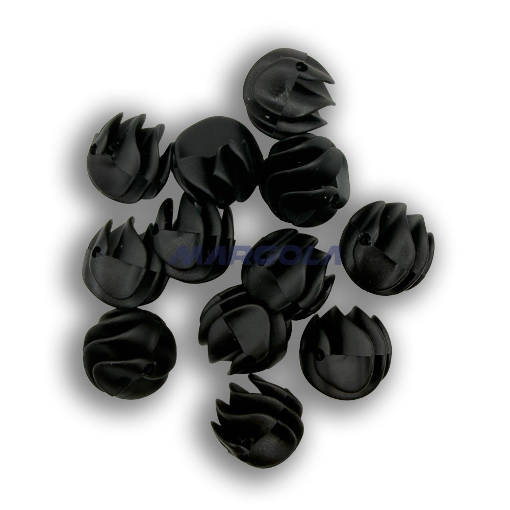 Vintage Western German Plexy Beads - SOFT BLACK RUFFLE