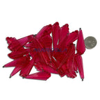 G0162 Fuchsia Transparent vintage German resin art deco fan pendants