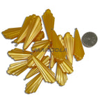 G0162 Yellow Silk vintage German resin art deco fan pendants