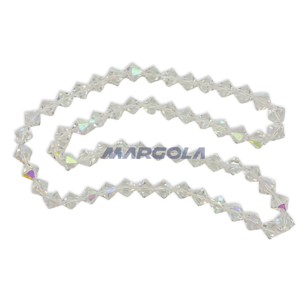 Vintage Preciosa Crystal 16 Faceted Bicone Beads - Crystal AB