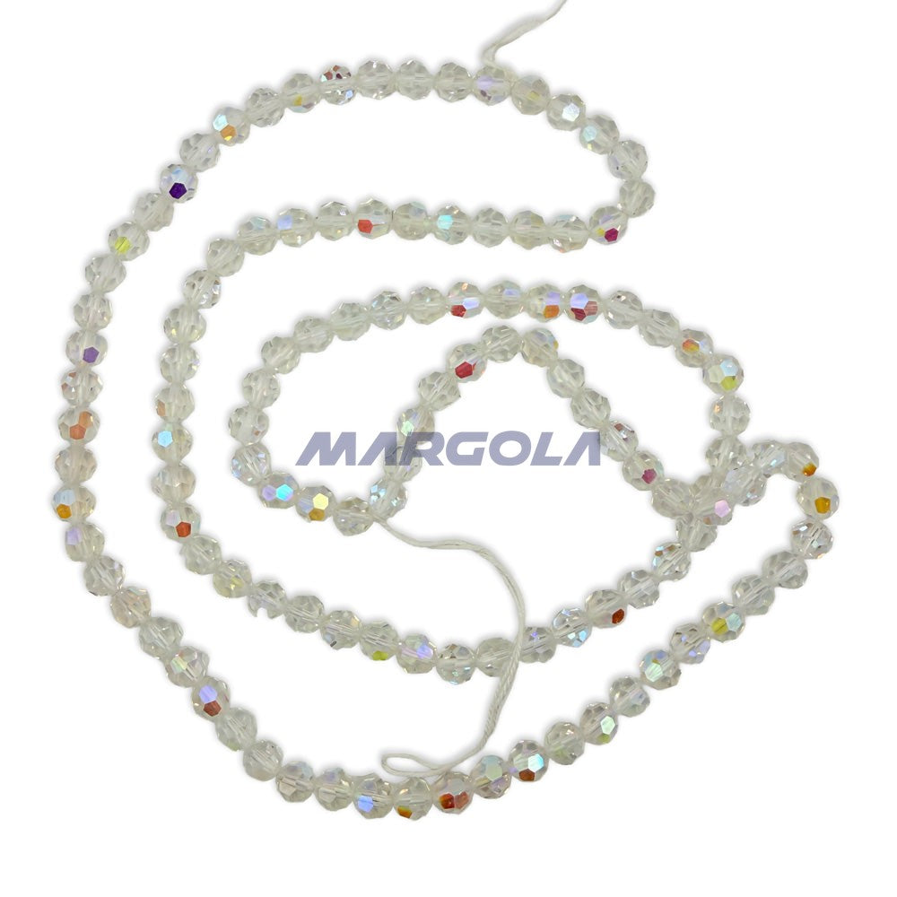 Vintage Preciosa Crystal 64 Faceted Round Beads - Crystal AB