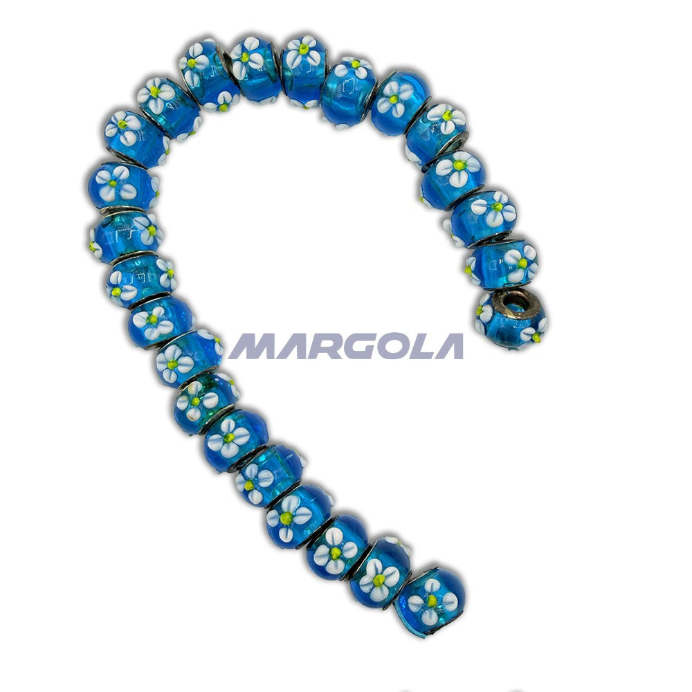 Chunky Rondelle Large Hole Lampwork Glass Beads - P12004
