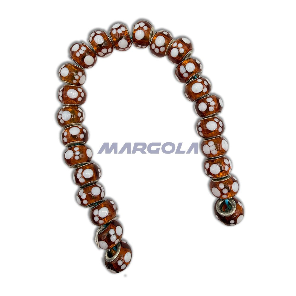 Chunky Rondelle Large Hole Lampwork Glass Beads - P12006