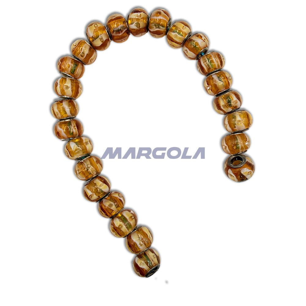Chunky Rondelle Large Hole Lampwork Glass Beads - P12015