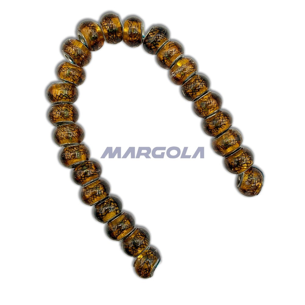 Chunky Rondelle Large Hole Lampwork Glass Beads - P12016