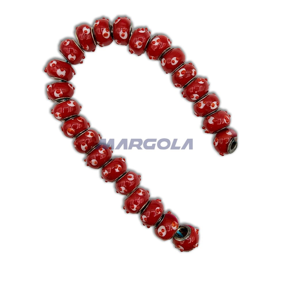 Chunky Rondelle Large Hole Lampwork Glass Beads - P12026