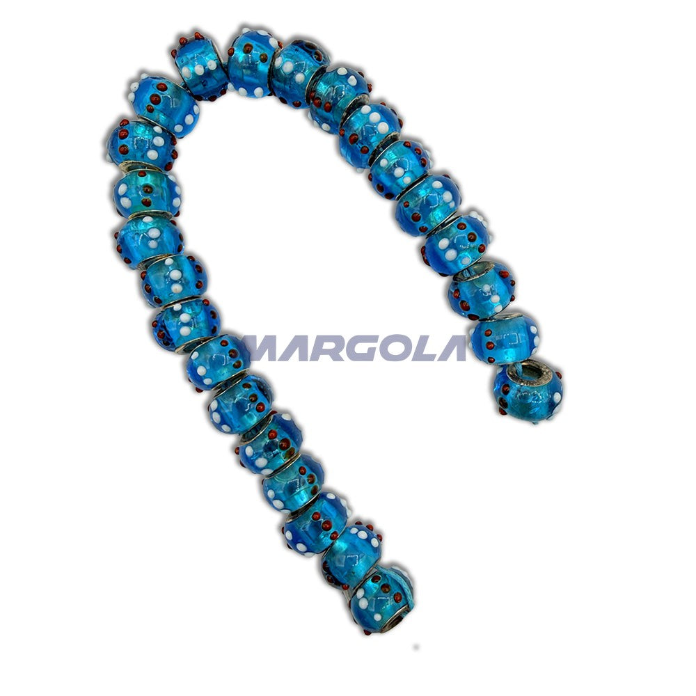 Chunky Rondelle Large Hole Lampwork Glass Beads - P12031