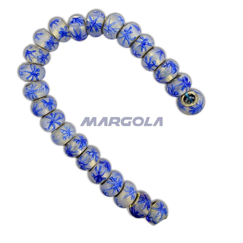 Chunky Rondelle Large Hole Lampwork Glass Beads - P12032