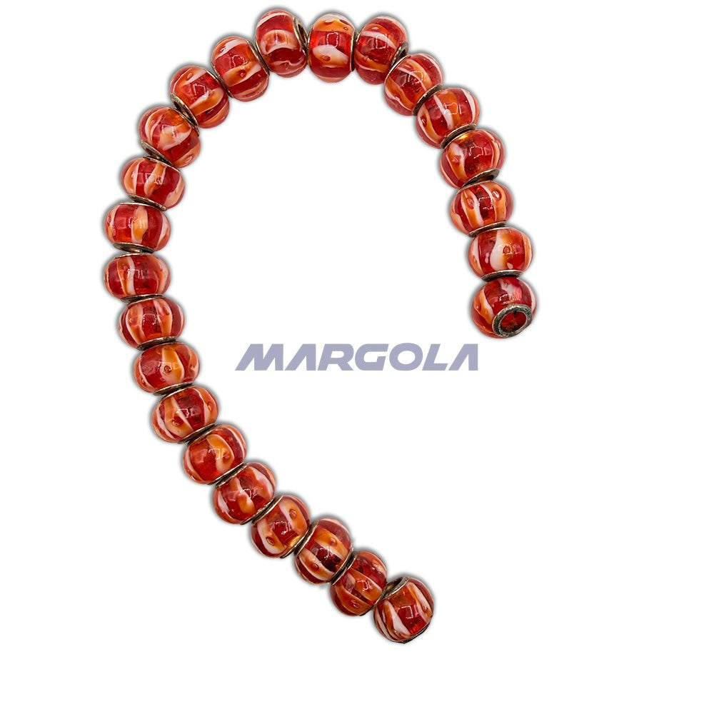 Chunky Rondelle Large Hole Lampwork Glass Beads - P12042