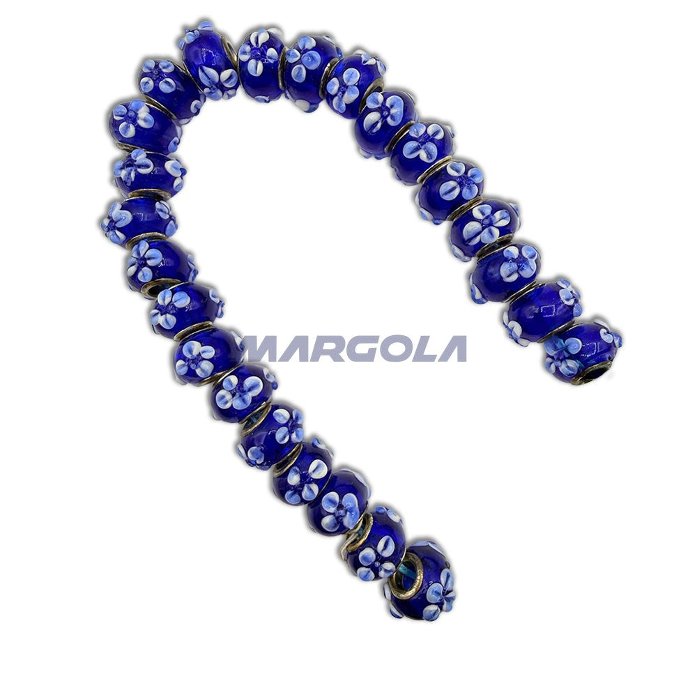 Chunky Rondelle Large Hole Lampwork Glass Beads - P12047