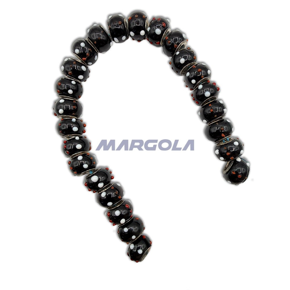 Chunky Rondelle Large Hole Lampwork Glass Beads - P12060