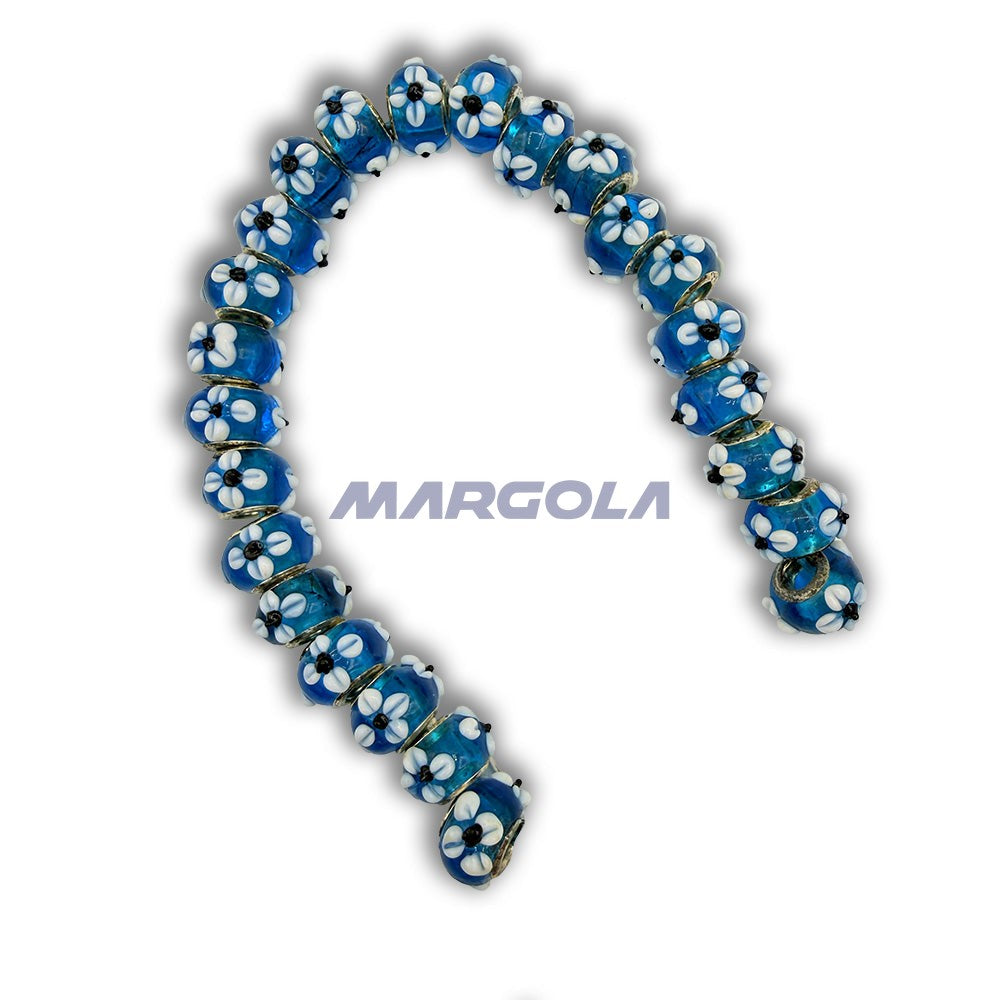 Chunky Rondelle Large Hole Lampwork Glass Beads - P12063